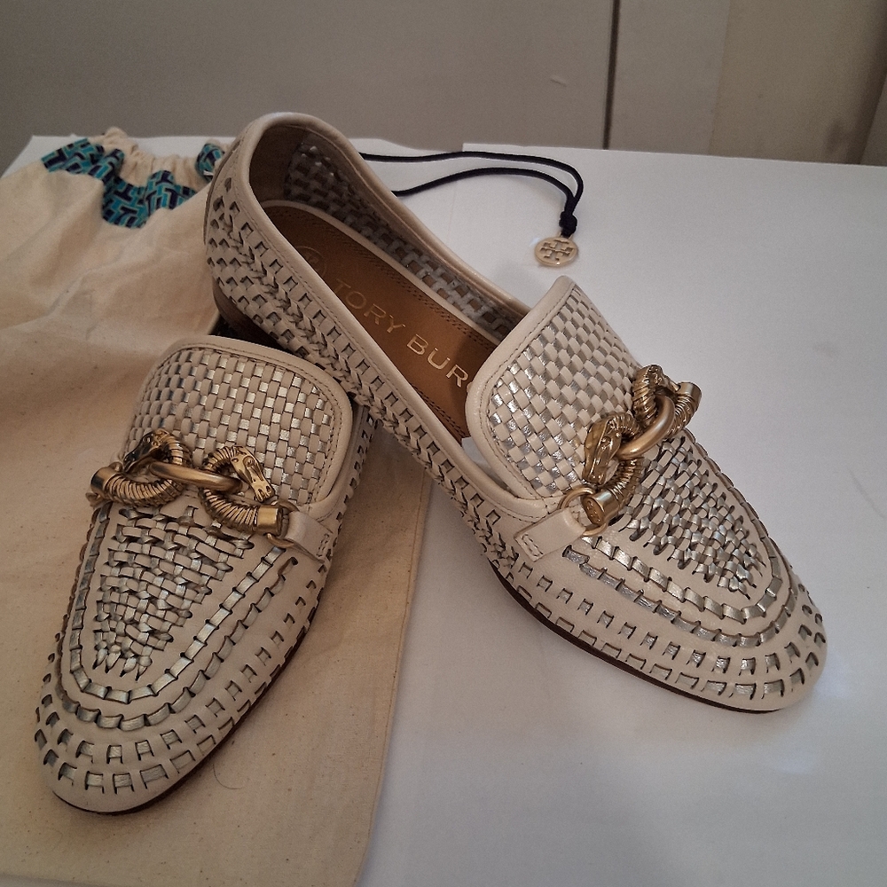 Tory Burch Women's Jessa Raffia Loafers Size 6.5